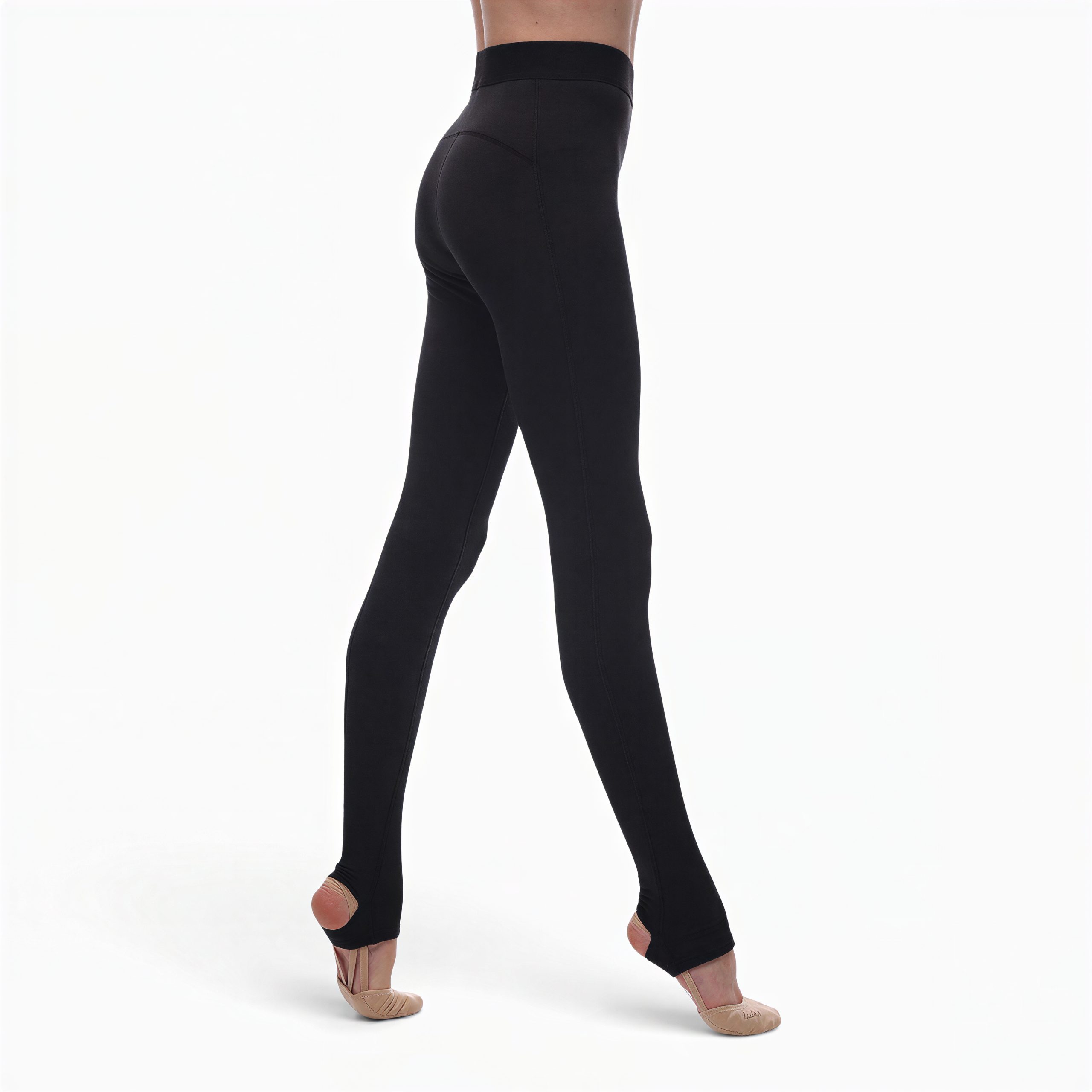 Demilune Thermal black stirrup leggings for artistic gymnastics
