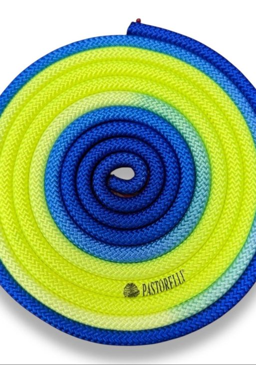 Скакалка для художньої гімнастики Pastorelli New Orleans 3 м Multicolor Blu–Giallo FIG