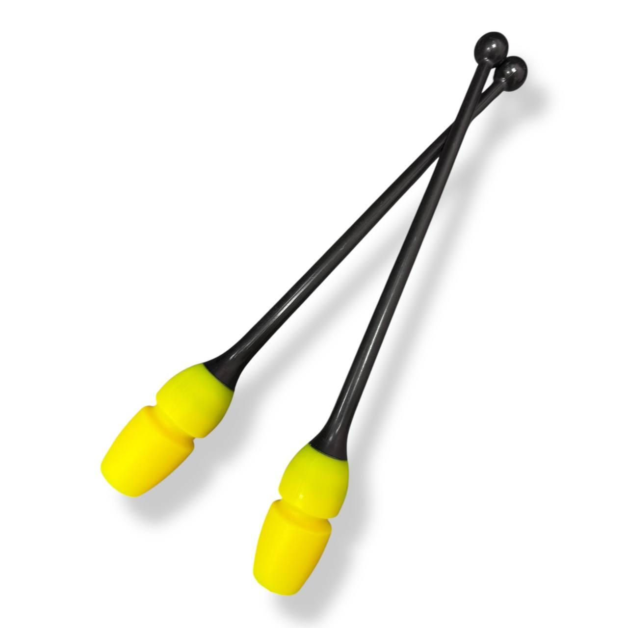 Булави для художньої гімнастики Pastorelli Masha 41 см Nero - Giallo FIG