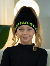 Шапка з отвором для гульки Gymnastics Black and Lime