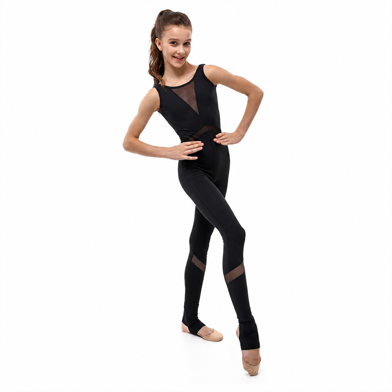 Комбінезон для гімнастики LIDER Perfect Body майкою з посиленим коліном і стопою