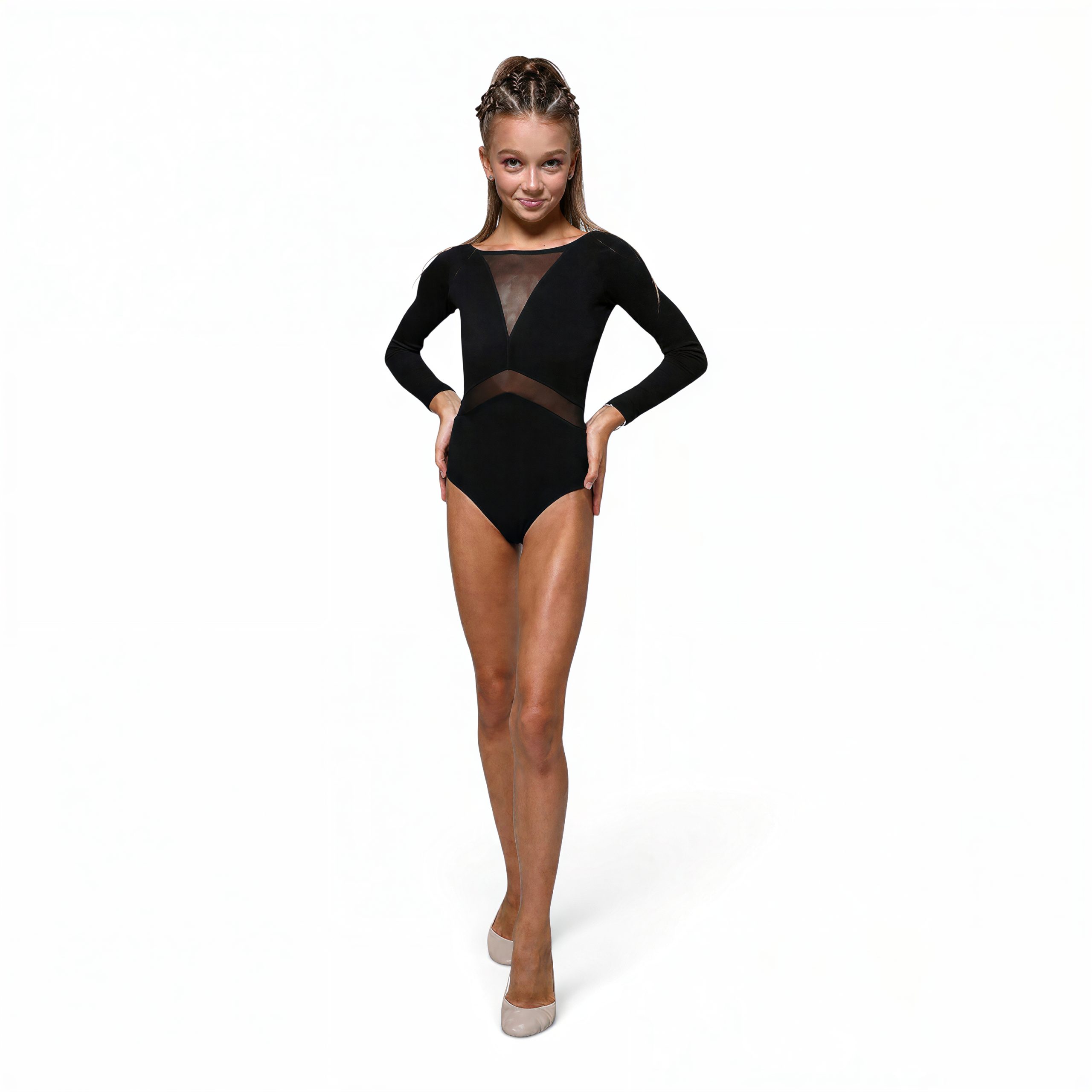Купальник гимнастический для тренировок LIDER Perfect Body с длинным рукавом